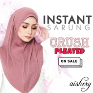 Tudung Bawal Instant Sarung Crush Pleated Plain (Borong)