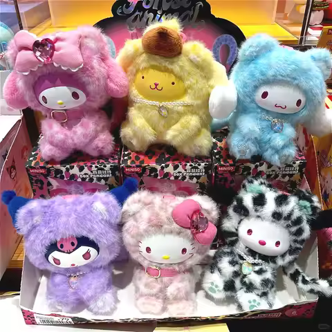 Genuine Miniso Sanrio Forest Animals Series Blind Box Kuromi Melody Kitty Plush Mystery Box Toys Cut