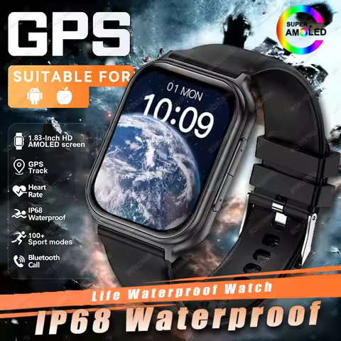 2026 New Y1 Pro Men Sports Smart Watch 1.83'' AMOLED HD Screen Bluetooth Call Health Rate Monitor IP