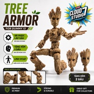 Dummy 13 Tree Armor | 3D Action Figure, Pre-assembled, 2 Free Heads, Flexible Movement