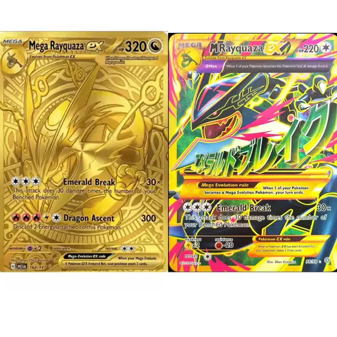 DIY Pokemon card Rayquaza Series Mega Rayquaza gold 164/147 Rayquaza ex Rayquaza Vmax English Japane