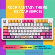 [ KEYCAPS ONLY ] AULA Keycaps Rock Fantasy Motif Type KC80 Gaming Accessories For Keyboard F75 PBT M