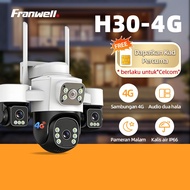 Franwell H30 CCTV Outdoor Three Lens 360° Monitoring 4G Sim Card Wireless Waterproof Night Vision Wi