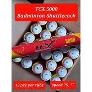 TCX 5000 Badminton Shuttlecock with free overgrip (speed 76,77) same as XP2 Silver