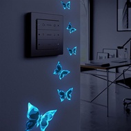 Blue Luminous Small Butterfly Bedroom Living Room Luminous Glow-in-the-dark Stickers Wall E7n6