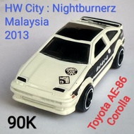 TOYOTA Hot Wheels AE86 Corolla WhiteTOYOTA