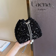 UAENAU Evening Banquet Bag, Chain Chain Sequin Shoulder Bag, Sequin Bucket Bag