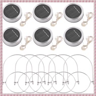 (TNAQ) Solar Jar Lid Lights 6 Pack 20 Led String Fairy Star Firefly Jar Lids Lights6 Hangers Include
