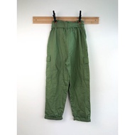 H&M Women's Cotoon Utility Trousers - Green | Size EUR 36/UK8