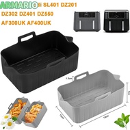 IARMARIOQR Air Fryer Basket, Reusable Silicone Air Fryer Baking Tray, Rectangle Air Fryer Mold Tray 