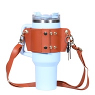 Universal Bottle Holder With Handle For Water Bottle Pu Leather Travel Holder For Coffee Cup Stanley