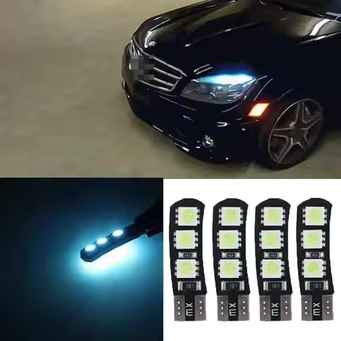 Ice Blue LED No Error Eyebrow Eyelid Light Bulb For Mercedes Benz W204 C300 C350 8000K T10-6SMD Car 