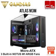 GAMDIAS ATLAS M3M Pre-Installed 3 ARGB Fans (2 x Reverse Intake Fans)PC CASE