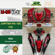 RAPIDO Coverset Yamaha Lc135 V4 V5 V6 V7 Jupiter Mx-135 (11) Merah Body Coverset Sticker Tanam
