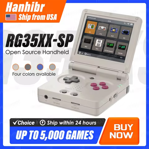 ANBERNIC RG35XXSP Flip Game Console 3.5'' IPS Screen Mini HDMI Output WiFi Bluetooth 4.2 E-book Linu