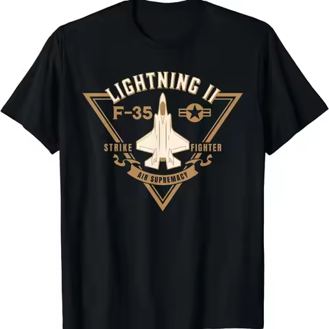 F 35 Lightning II Jet Fighter Military Aircraft Design T Shirt Size S 5XL vintage Washed graphic Sli