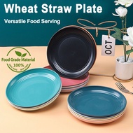 Wheat Straw Dinner Plate 7Inch 18cm Round Plate Wheat Straw+PP Thickened Plastic Unbreakable Lightwe