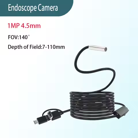 4.5mm 140° Industrial Endoscopes 720P Borescope Inspectio Camera with 6 Adjustable LED IP67 Waterpro