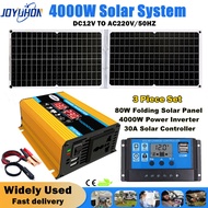 JOYUHON Solar Panel System Set 4000W Power inverter converter DC12V TO AC220V 80W Solar Panel 30A So