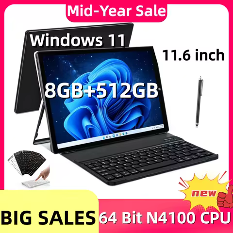 11.6 INCH WINDOWS 11 Tablet PC Pad1162 Intel Celeron 8GB RAM 512GB ROM 64 Bit N4100 CPU Quad Core WI