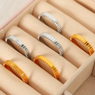 French Retro Niche Design Titanium Steel Gear Ring Simple Non-Fade High-End Feeling 18k Gold Ring