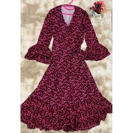 51. Front Label Dress Tie The Waist Ruffled Hem Bust 38-40 Inches 30-40 Hips 50 Length 51