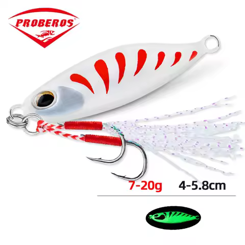 PRO BEROS Weights 7-20G Metal Jig Luminous Lure Fishing Bait Fresh Saltwater Universal Artificial Fa