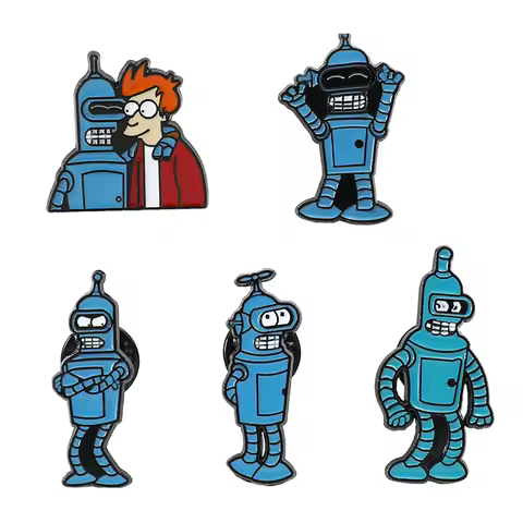 Futurama Enamel Pins Cartoon John DiMaggio Lapel Pins Backpack Jeans Enamel Brooch Pin Women Fashion