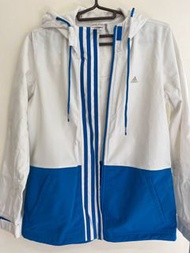 Adidas藍白運動登山防風外套（抗uv內刷毛）