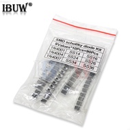 90pcs/lot 1N4001 1N4004 1N4007 SS14 SS24 SS34 SS16 SS26 SS36 Shoteki Diode assort kit 9values x 10pc