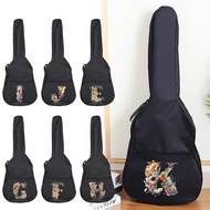 Portable Electric Guitar Case Floral Letter Series 31-41 Inch Classic Acoustic Guitar Cover Guitar B