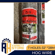 ♞,♘HOG WIRE/GOAT FENCING/GOAT WIRE/ FARM WIRE SIZE 7" HOLE, 32" HEIGHT* 28M LONG (SOLD PER ROLL)