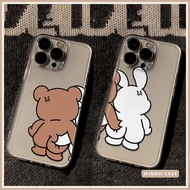 Transparent iphone case Funny bear couplebag