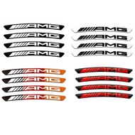 4pcs Emblem badge aluminum rim sticker Mercedes Benz AMG wheel rim
