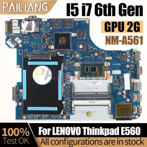 For LENOVO Thinkpad E560 Notebook Mainboard NM-A561 I5-6200U I7-6500U 216-0868000 2G 01AW105 Laptop