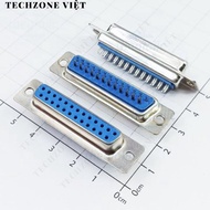 [5 Pieces]- DB25 Port Female 25 Pins Straight 2 Rows Solder Wire Connector TechZone Viet