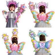 Fairy Wings Balloon Butterfly Headband Fairy Wand Kids Birthday