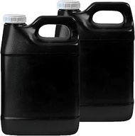 Premium 2.5 Gallon HDPE Black F-Style Bottle - Durable and Versatile Container for Bulk Liquids, Che