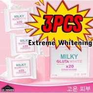 ZX HOMES HOT! 3pcs MILKY GLUTA WHITE SOAP ORIGINAL X20 EXTREME WHITENING SOAP