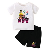 BabyDo YoungHe Squid Game Motif Children's Clothes Set / Boys and Girls Clothes Set 2--1-0 Years / C