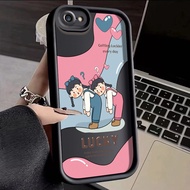 For iPhone 6 Plus 6s Plus 7 Plus 8 Plus 5 5s Se 2020 Case Lucky Boy Girl Angel Eyes Stepped Cover Shockproof Thicken All Inclusive Protection Cases