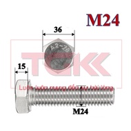 Stainless steel bolt 304 M24 (120-200mm) - DIN933
