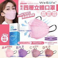 口罩 KF94 成人口罩 香港品牌 WeSafe 韓式四層立體成人口罩(1盒25個)(獨立包裝)