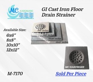 MC HARDWARE M-7170 GI Cast Iron Floor Drain Strainer 6.8.10&amp;12 inches (SOLD PER PIECE)