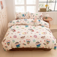 Skin-Friendly Washed Cotton Bedsheet Set Class A Soft Bedding Set Cartoon Print Crayon Shin-Chan Qui