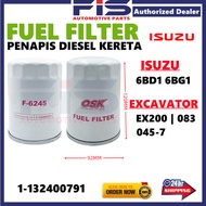 FIS Fuel Filter Isuzu 6BD1 6BG1 Excavator EX200 F-6245 1-132400791 Penapis Diesel Lori Lorry Kereta 
