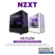 NZXT H5 Series : H5 Flow, Flow RGB, Elite - Premium Gaming PC Case, Black &amp; White