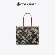 TORY BURCH T MONOGRAM กระเป๋าโท้ตพิมพ์ลายขนาดกลาง 142880