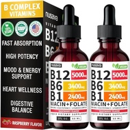 (4 Pack) Vitamin B12 and B6 Liquid Drops, B12 Sublingual Vitamin B Complex - B 12 Vitamin 5000mcg - 