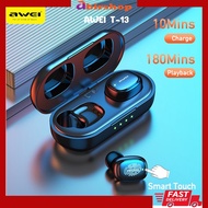 Awei T13  TWS Earbuds Bluetooth Earphone Bass HiFi In-Ear Mini Capsule Touch Contorl With Mic